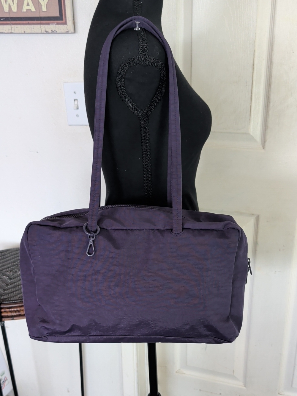 BAGGU Nylon Bowler Bag in Fig Purple